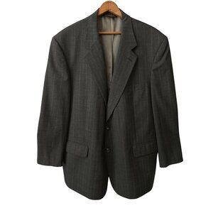 Brooks Brothers Blazer Gray Pinstripe Wool Suit Jacket 2-Button Classic Size 46R